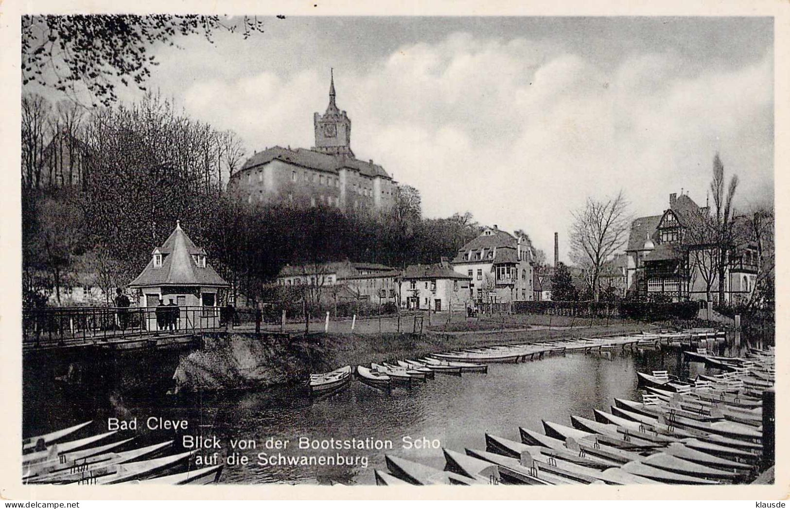 Bad Cleve - Blick Von Der Bootsstation Scho Auf Die Schwanenburg Gel.1934 SST - Kleve