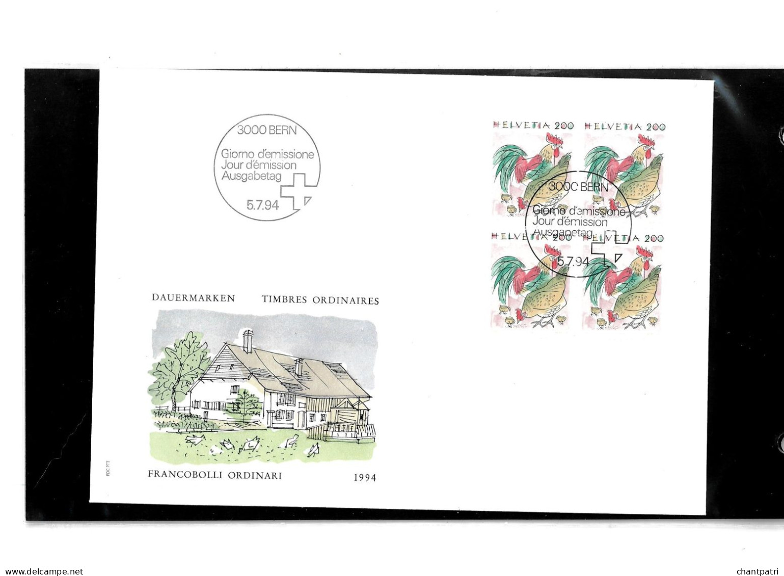 3000 Bern - Jour D'émission - Timbres Ordinaires - 05 07 1994 - Beli FDC 110 - Brieven En Documenten