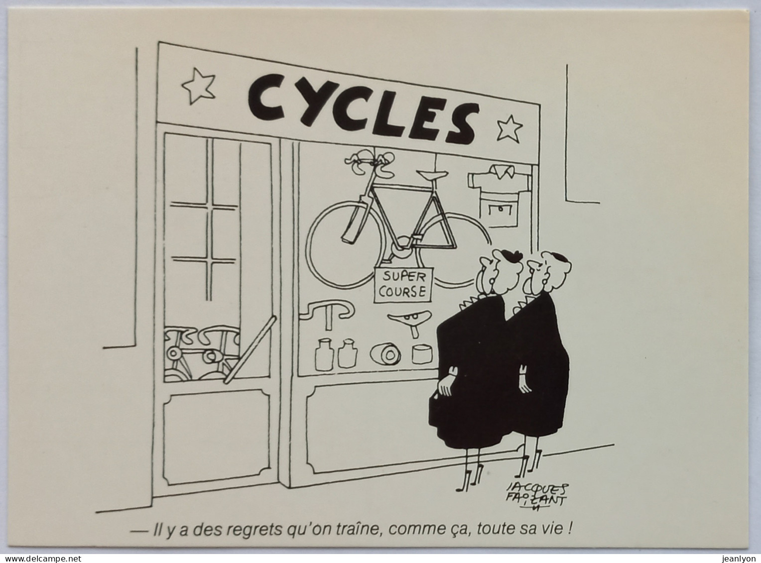 MAGASIN CYCLES / Vélo - 2 Femmes Devant La Vitrine - Illustrateur Jacques FAIZANT - Carte Postale - Faizant