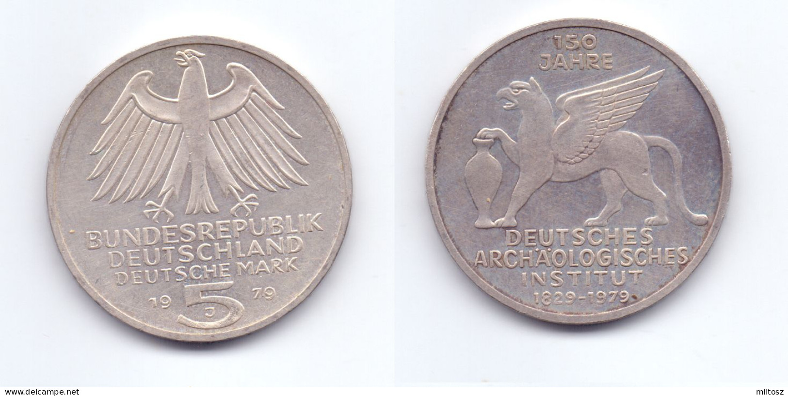 Germany 5 Mark 1979 J 150th Anniversary - German Archaeological Institute - 5 Mark