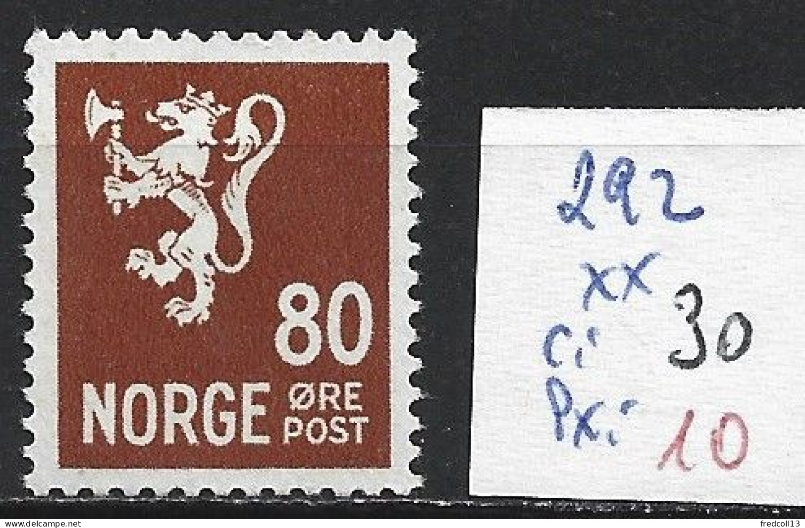 NORVEGE 292 ** Côte 30 € - Unused Stamps