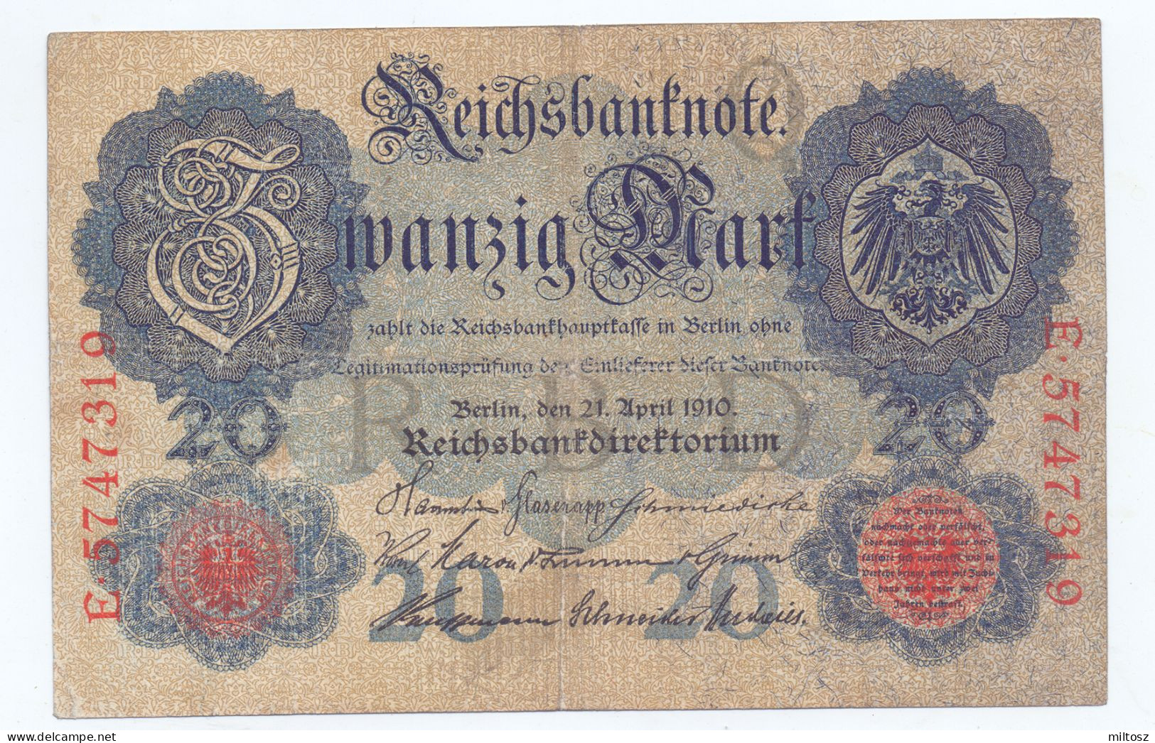 Germany 20 Mark 1910 (7 Digits) - 20 Mark