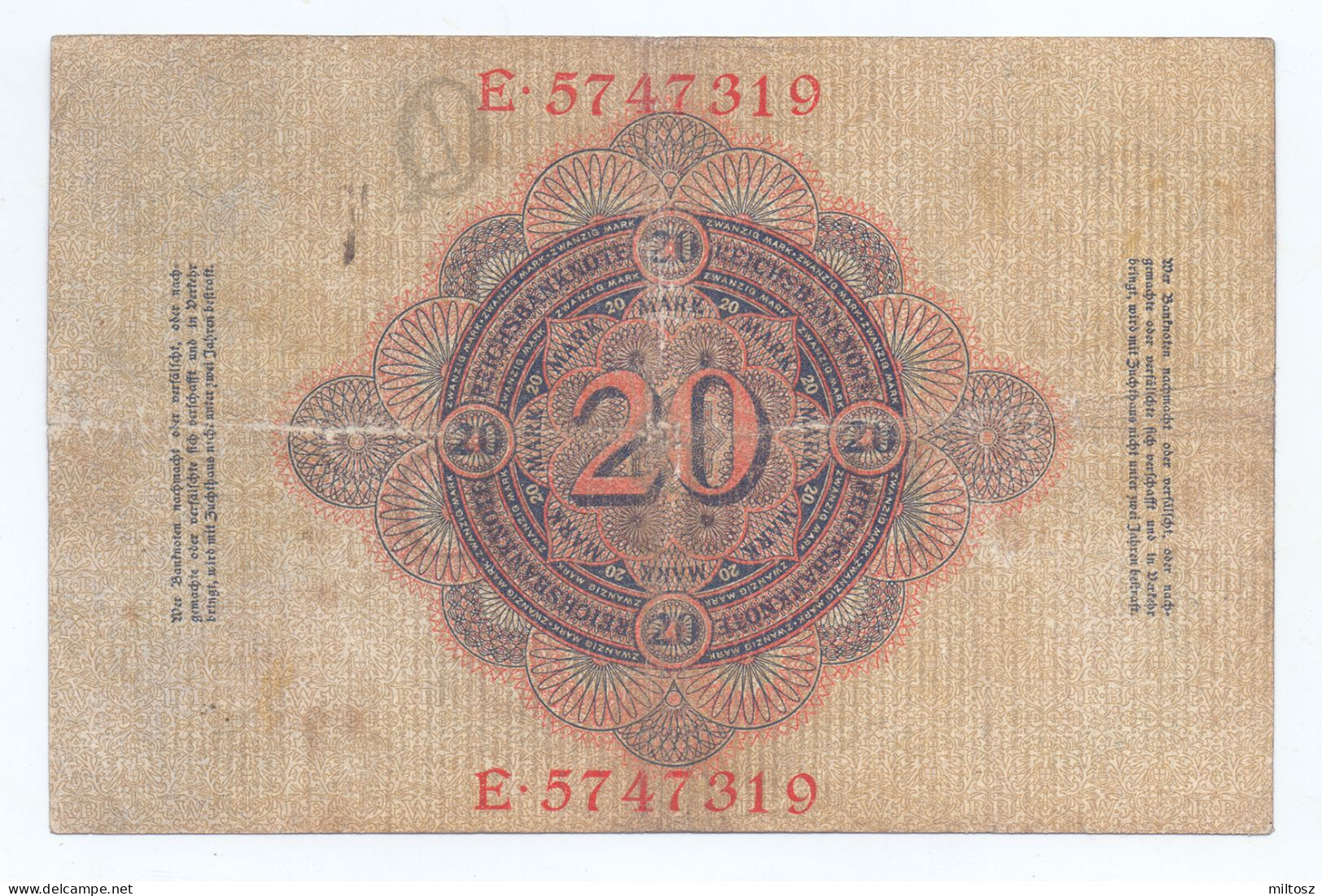 Germany 20 Mark 1910 (7 Digits) - 20 Mark