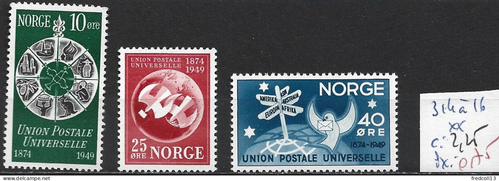 NORVEGE 314 à 16 ** Côte 2.25 € - Unused Stamps