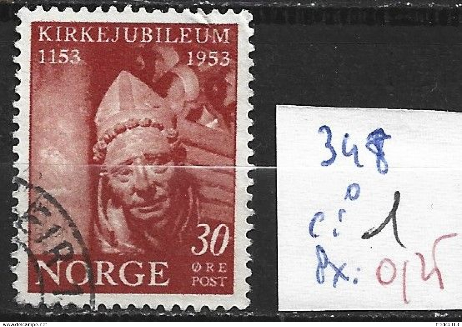 NORVEGE 348 Oblitéré Côte 1 € - Used Stamps