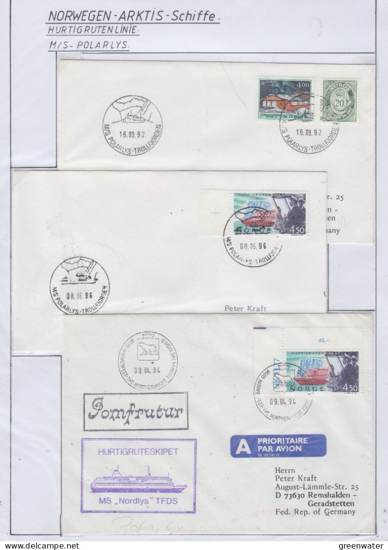 Norway Hurtigruten MS Polarlys 3 Covers (HI190) - Navi Polari E Rompighiaccio