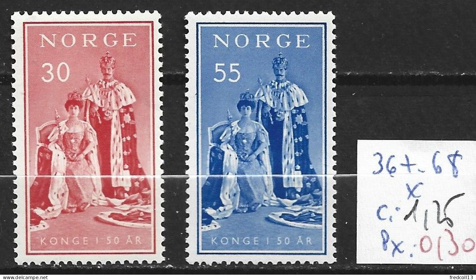 NORVEGE 367-68 * Côte 1.25 € - Unused Stamps