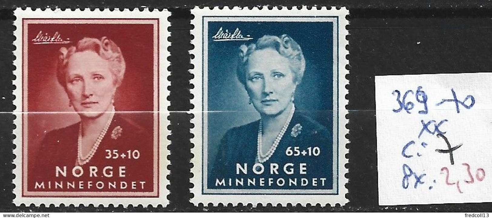 NORVEGE 369-70 ** Côte 7 € - Unused Stamps