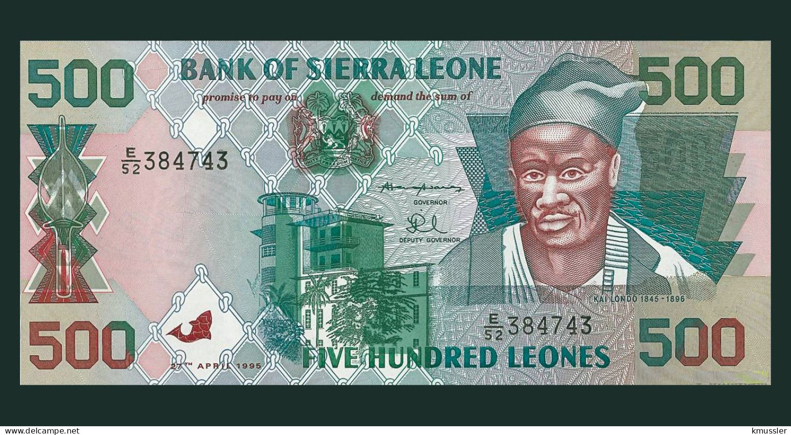 # # # Banknote Aus Sierra Leone 500 Leones 1995 UNC (P-23) # # # - Sierra Leone