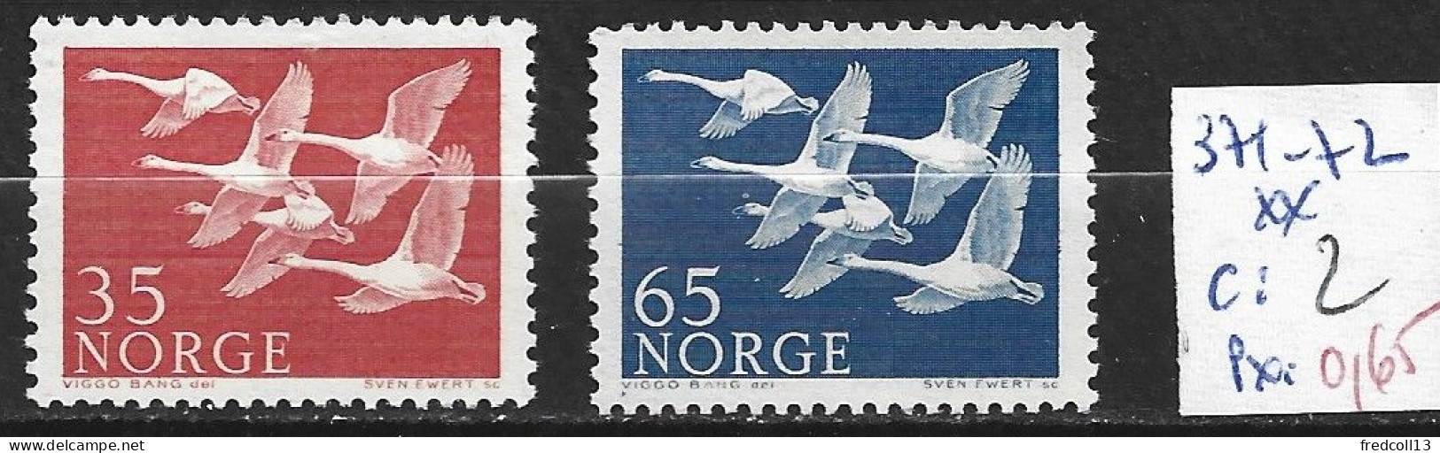 NORVEGE 371-72 ** Côte 2 € - Nuovi