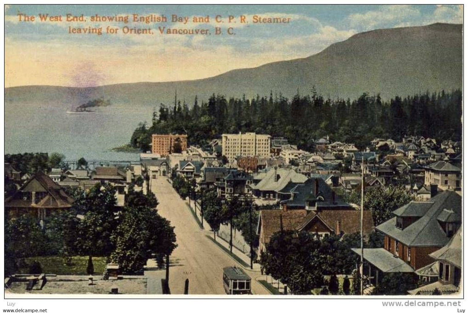 VANCOUVER, B.C.  - The West End, Showing English Bay And C.P.R. Steamer Leaving For Orient, VANCOUVER, B.C. - Vancouver