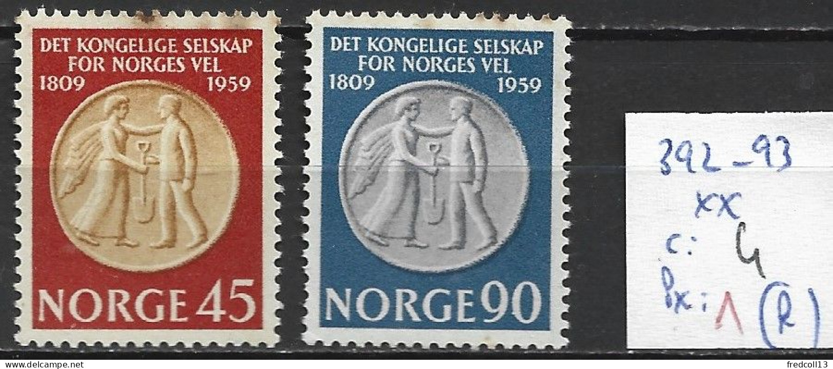 NORVEGE 392-93 ** Côte 4 € ( Rouille ) - Ungebraucht