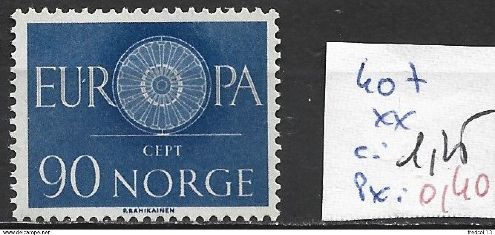 NORVEGE 407 ** Côte 1.25 € - 1960