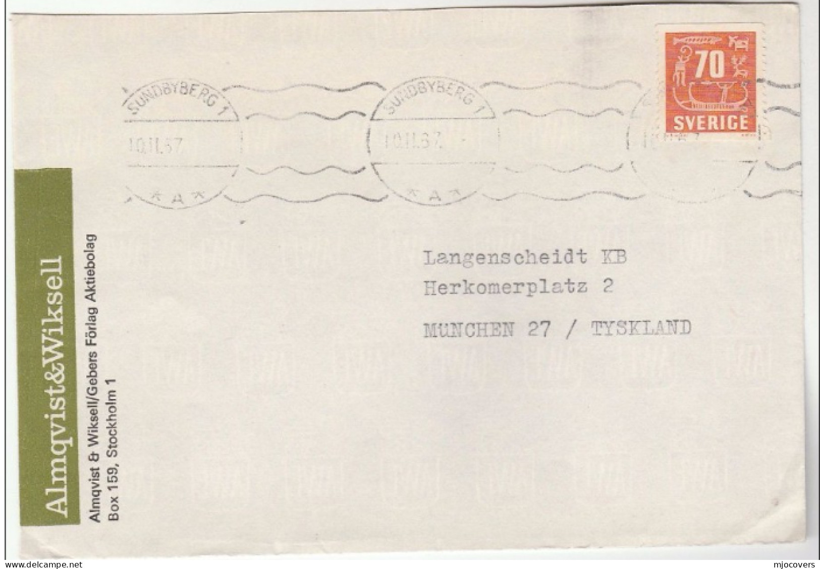 1967 SWEDEN Sundbyberg ADVERT COVER To Germany, Stamps - Covers & Documents