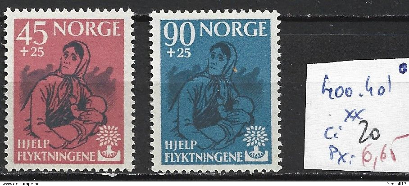 NORVEGE 400-401 ** Côte 20 € - Réfugiés