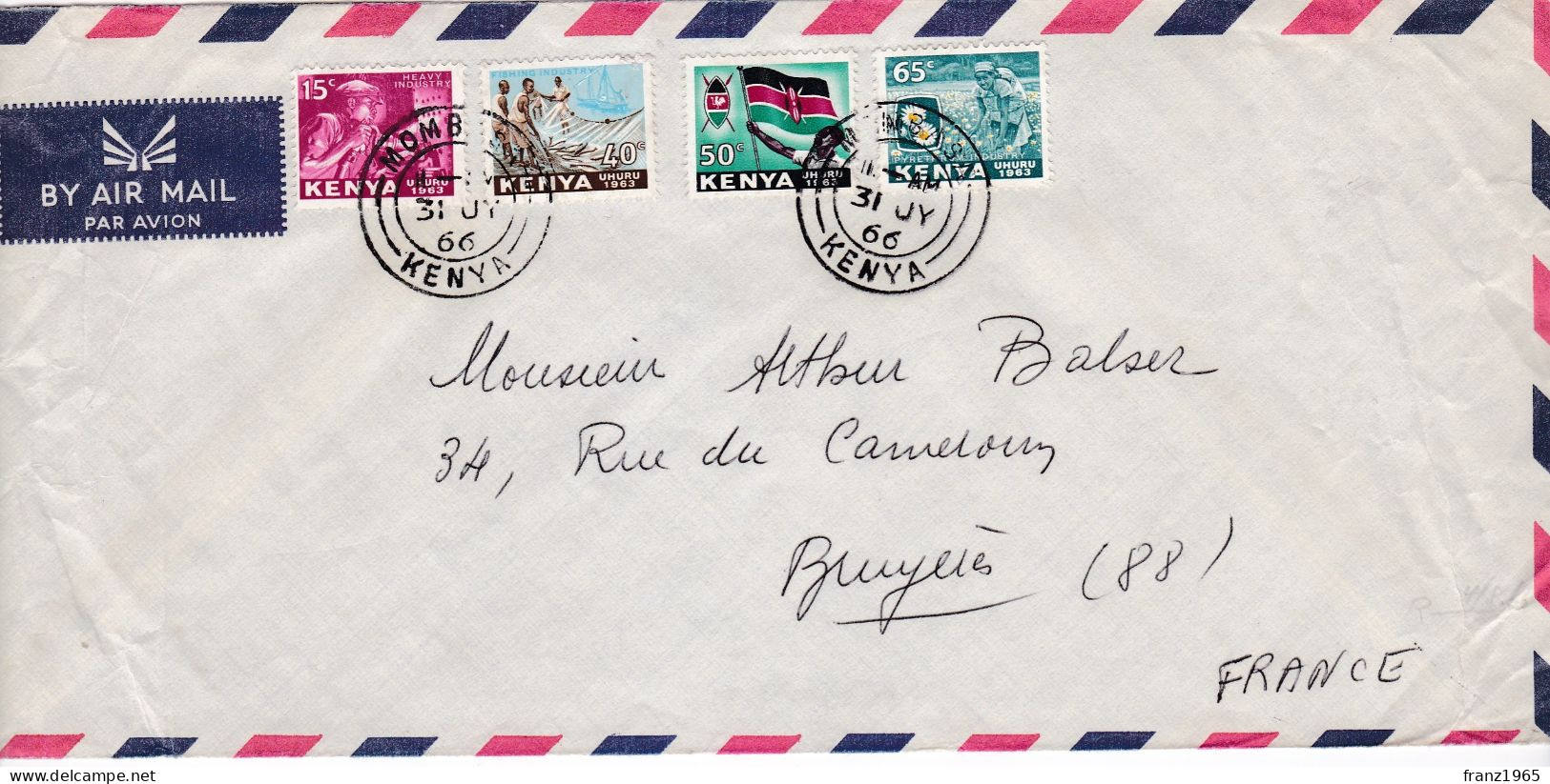 From Kenya To France - 1966 - Kenya (1963-...)