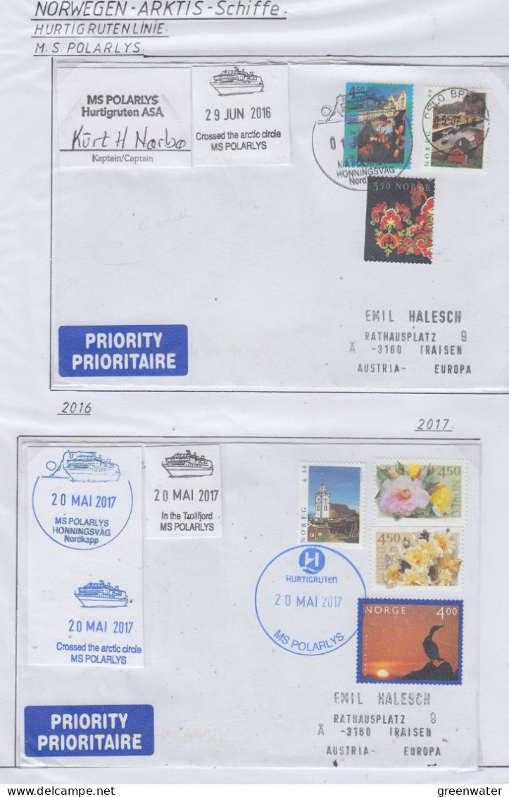 Norway Hurtigruten MS Polarlys 3 Covers (HI195) - Barcos Polares Y Rompehielos