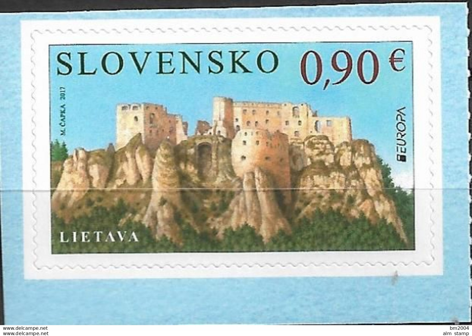 2017 Slowakei Mi. 817 **MNH Europa: Burgen Und Schlösser. Burg Lietava - Unused Stamps