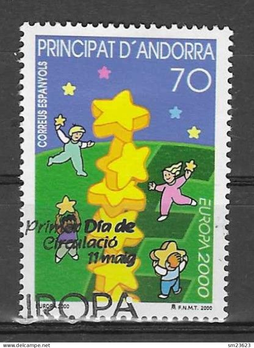 Principat D'Andorra  2000  Mi.Nr. 271 , EUROPA CEPT Kinder Bauen Sternenturm - Gestempelt / Fine Used / (o) - 2000