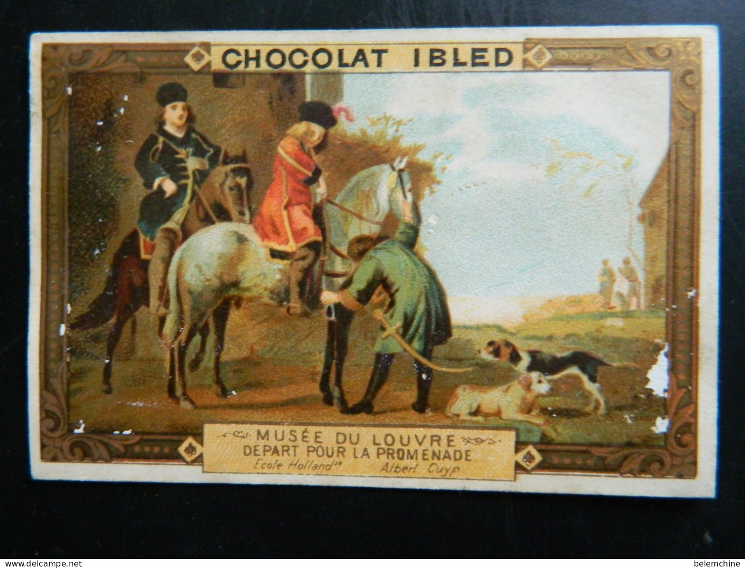 CHROMO  CHOCOLAT IBLED     ( 10,5  X 7   Cms)  MUSEE DU LOUVRE    DEPART POUR LA PROMENADE - Ibled