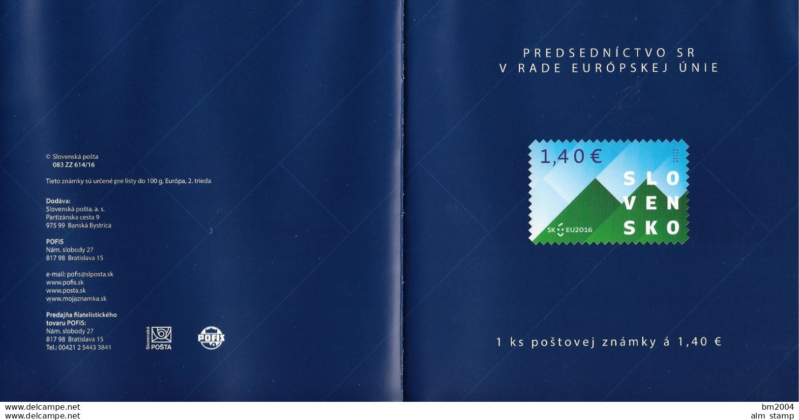 2016 Slowakei Mi. MH 84**MNH   . Vorsitz Der Slowakei Im Rat Der Europäischen Union. - Unused Stamps