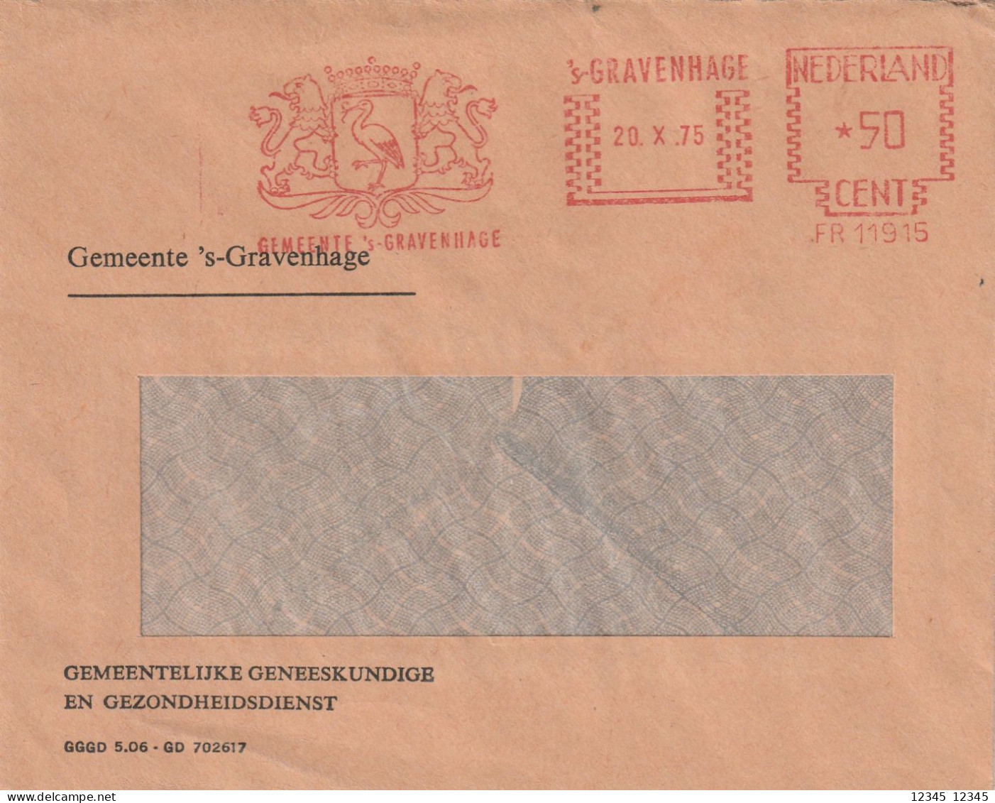 Nederland 1975, Letter Municipality Of The Hague, Stork, Bird - Franking Machines (EMA)