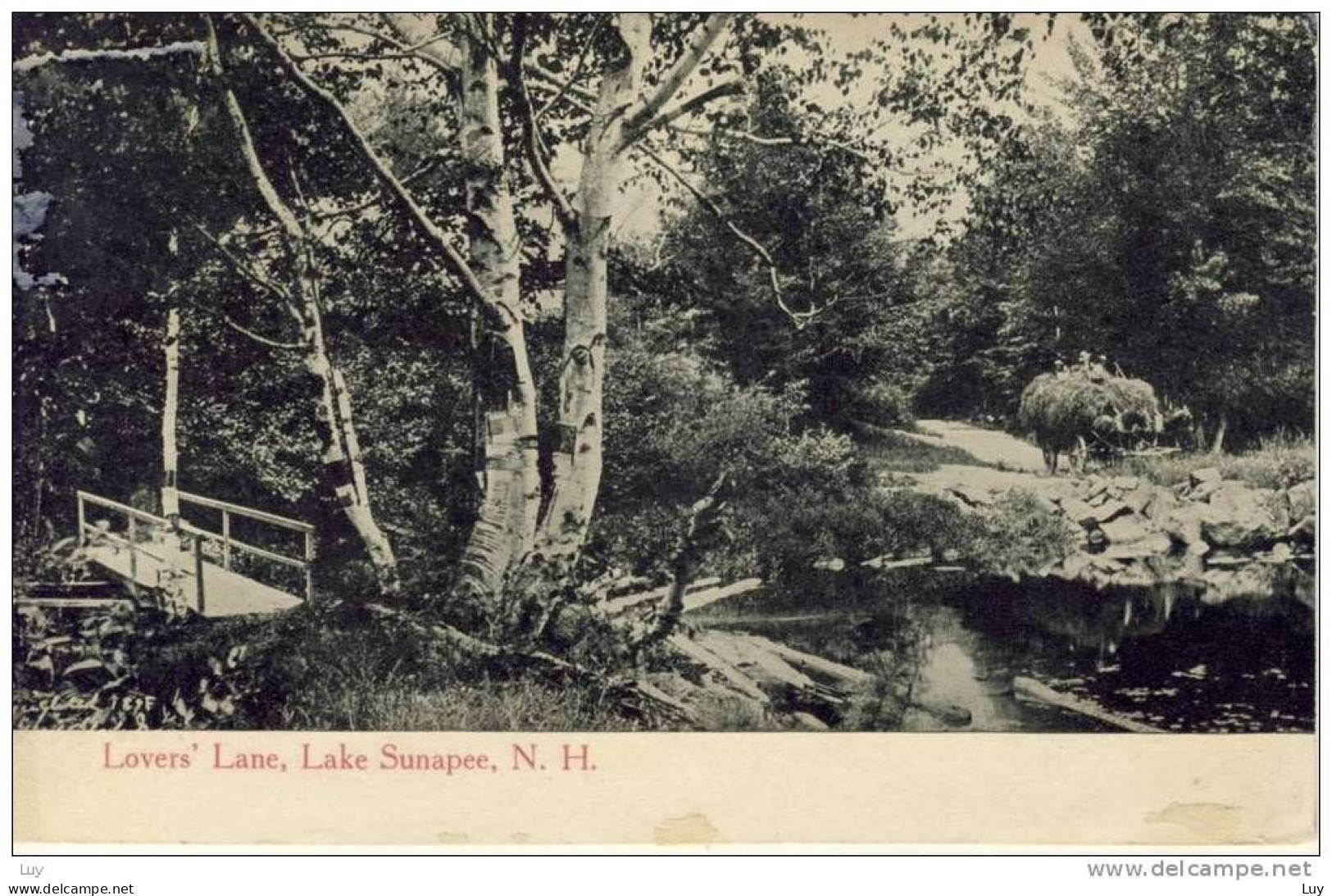 LAKE SUNAPEE, N.H. - RP, B&W - Lover's Lane,  1923 - Altri & Non Classificati