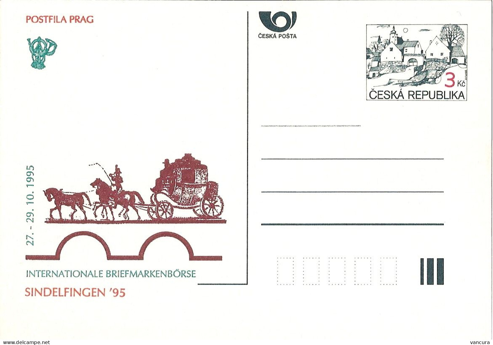 CDV A 11 Czech Republic Sindelfingen 1995 - Cartes Postales