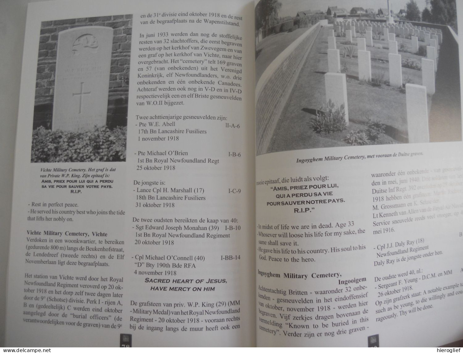 De militaire begraafplaatsen v W.O. I in  Vlaanderen Deel 6- Langemark Poelkapelle Passendale Zonnebeke Zandvoorde Noord