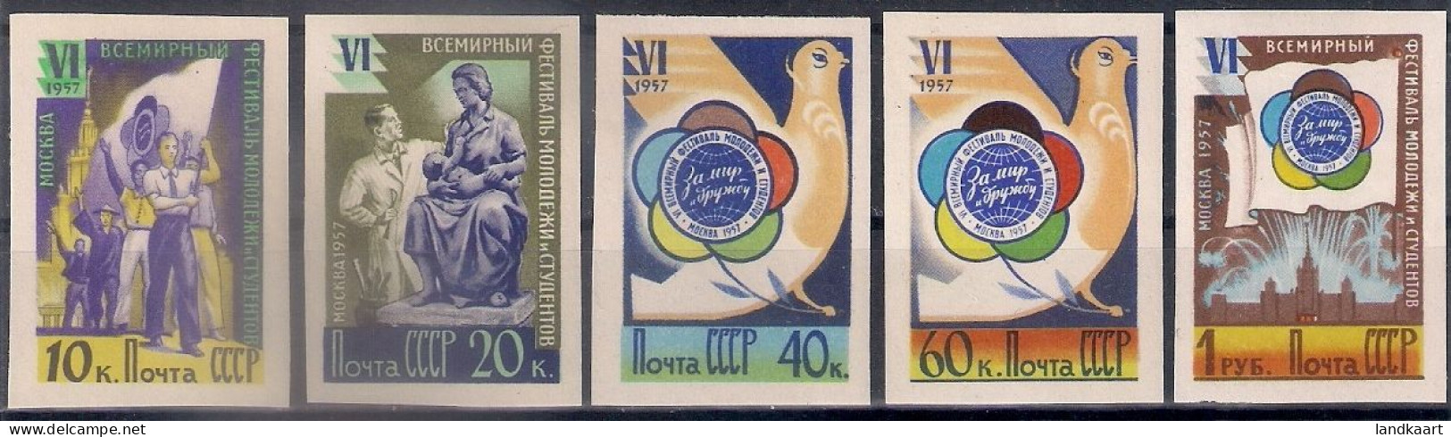 Russia 1957, Michel Nr 1922B, 1945B, 1948-49B, 1980B, MNH OG - Unused Stamps