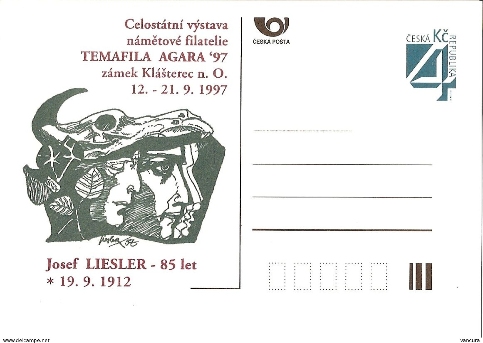 CDV A 26 Czech Republic Temafila AGARA Exhibition 1997 - Cartes Postales