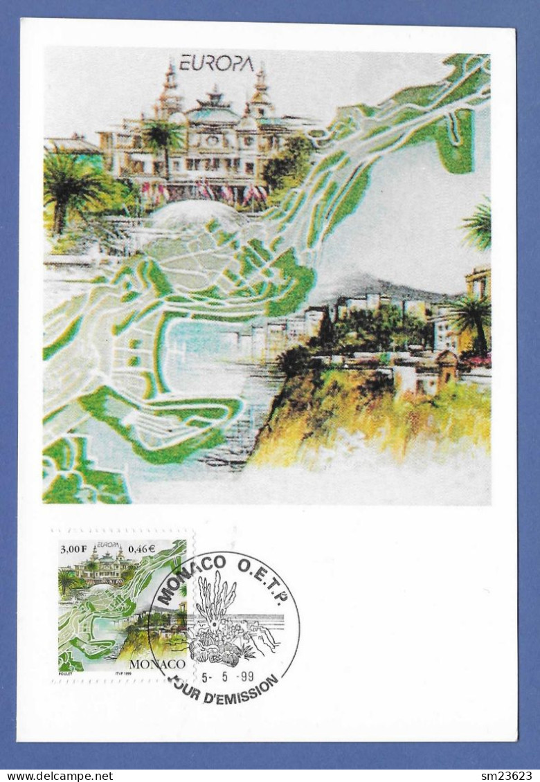 Monaco 1999  Mi.Nr. 2454 , EUROPA CEPT  Natur- Und Nationalparks - Maximum Card - Monaco Jour D'Emission 5-5-99 - 1999