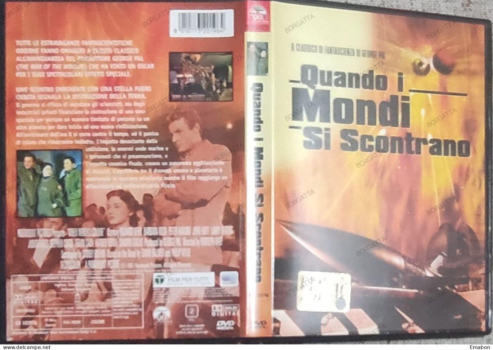 BORGATTA - FANTASCIENZA - DVD QUANDO I MONDI SI SCONTRANO  - PAL 2 - PARAMOUNT 2002 - USATO In Buono Stato - Ciencia Ficción Y Fantasía