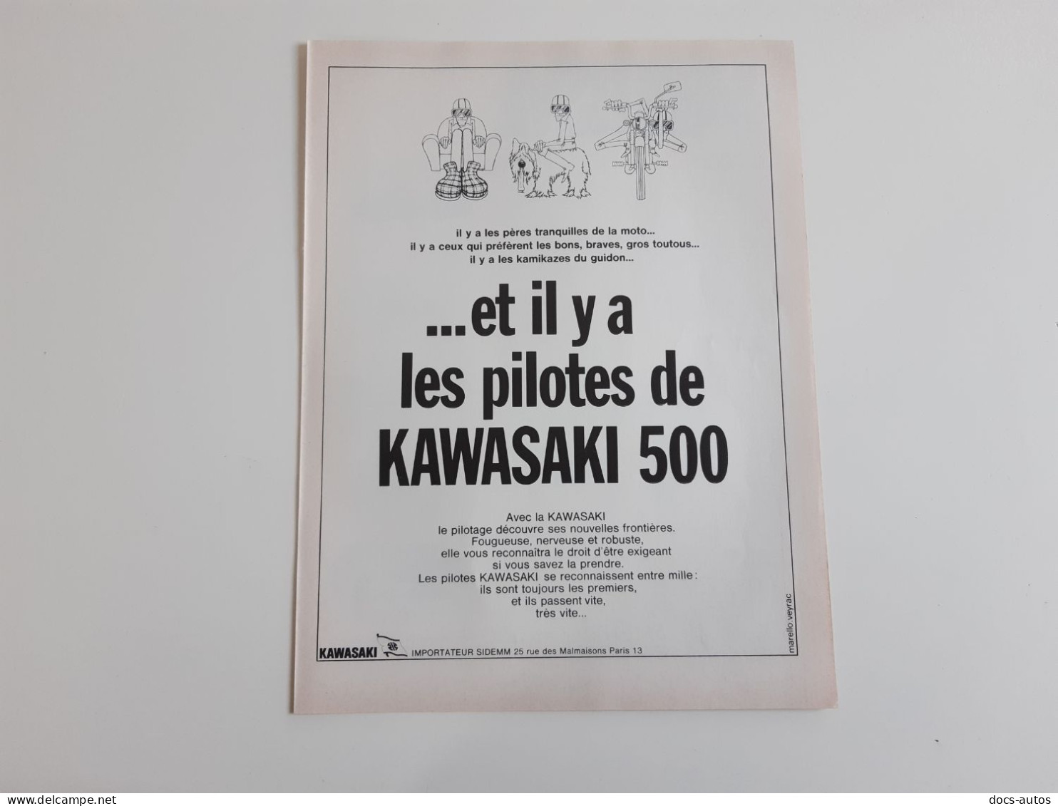 Kawasaki 500 - Publicité De Presse Motos - Motor Bikes