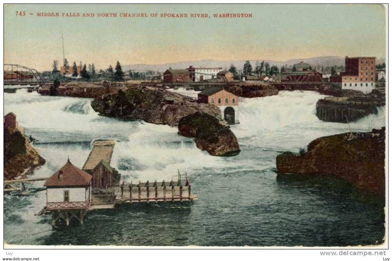 SPOKANE River, WA - Middle Falls (Wasserfall, Waterfall) And North Channel, Canal, Kanal - Spokane