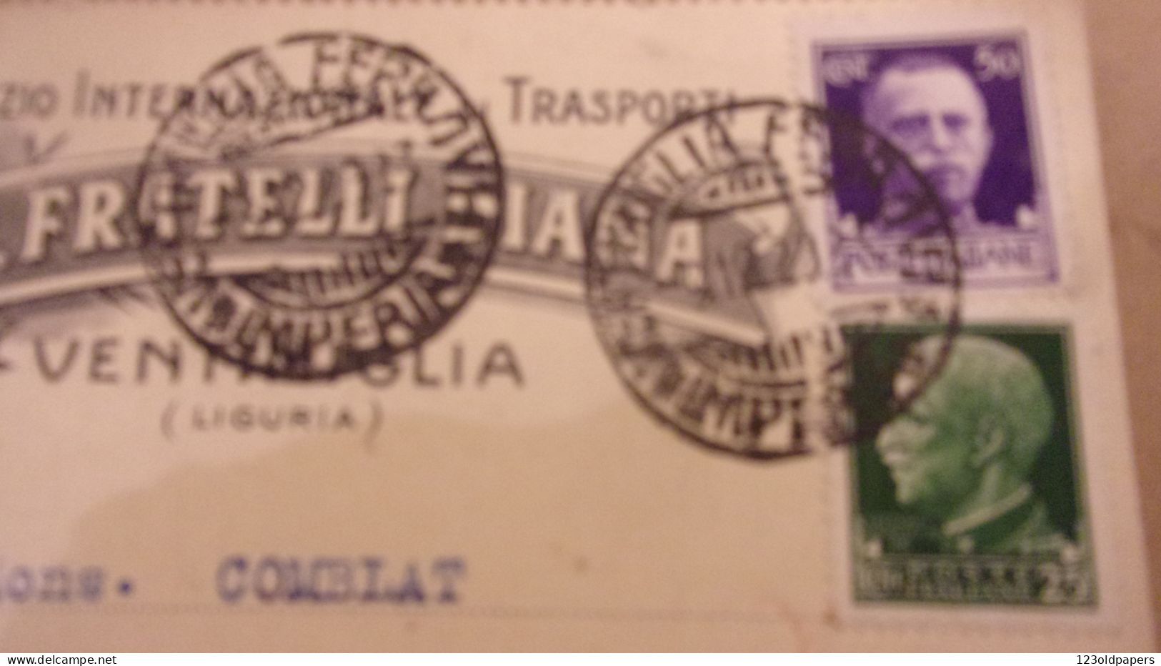 VENTIMIGLIA - IMPERIA - CARTOLINA COMMERCIALE "L.& C. FRATELLI DIANA" TRASPORTI INTERNAZIONALI - 1929 - Poststempel