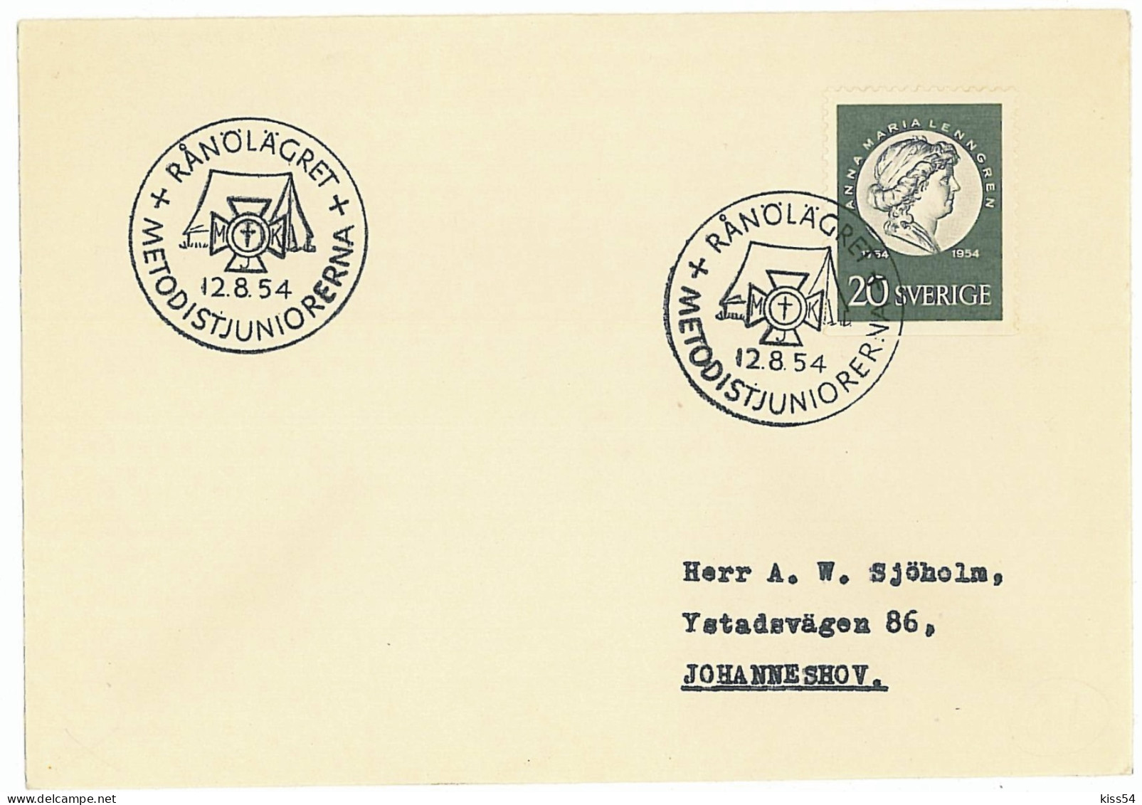 SC 30 - 61 SWEDEN, Scout - Cover - Used - 1954 - Covers & Documents