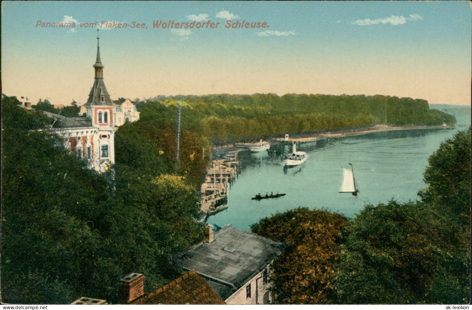 Ansichtskarte Woltersdorf Panorama Vom Flaken-See 1913 - Woltersdorf