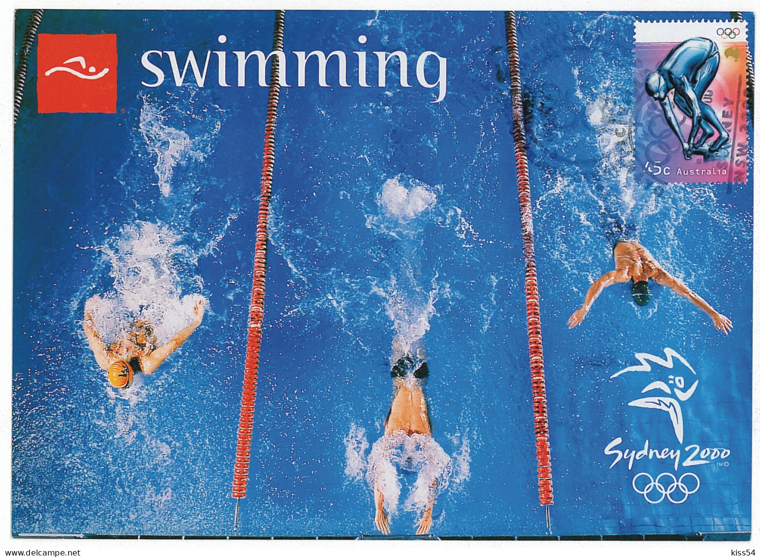 MAX 13 - 36 SWIMMING, Sydney, OLIMPIC GAMES - Maximum Card - 2000 - Estate 2000: Sydney