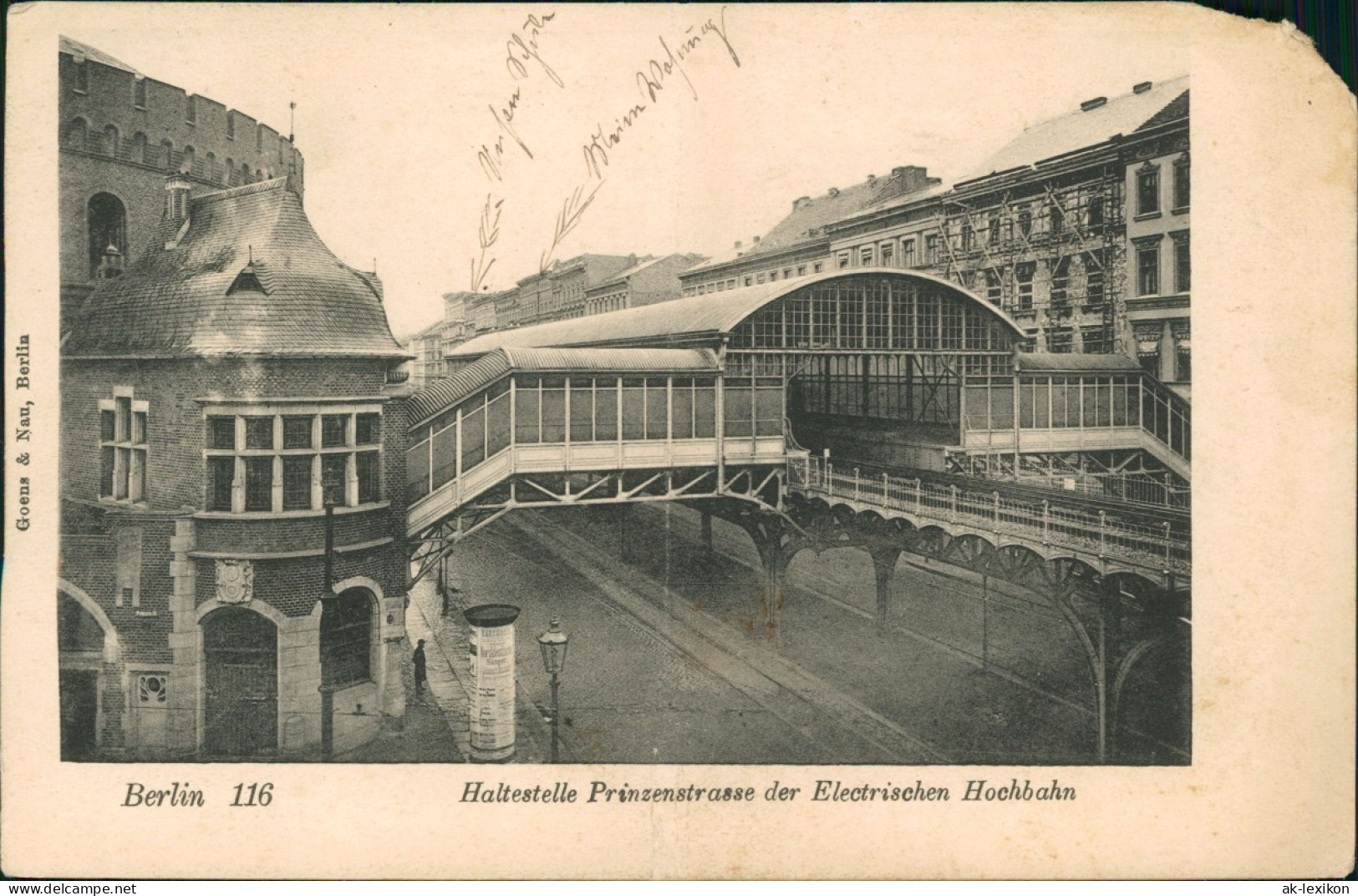 Kreuzberg-Berlin Haltestelle Prinzenstrasse Der Electrischen Hochbahn 1912 - Kreuzberg