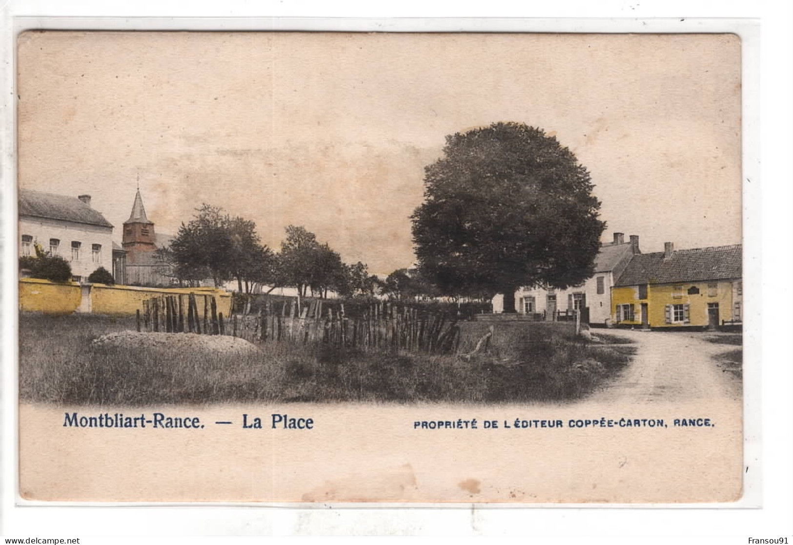 Montbliart Place ( Carte Colorisée ) - Sivry-Rance