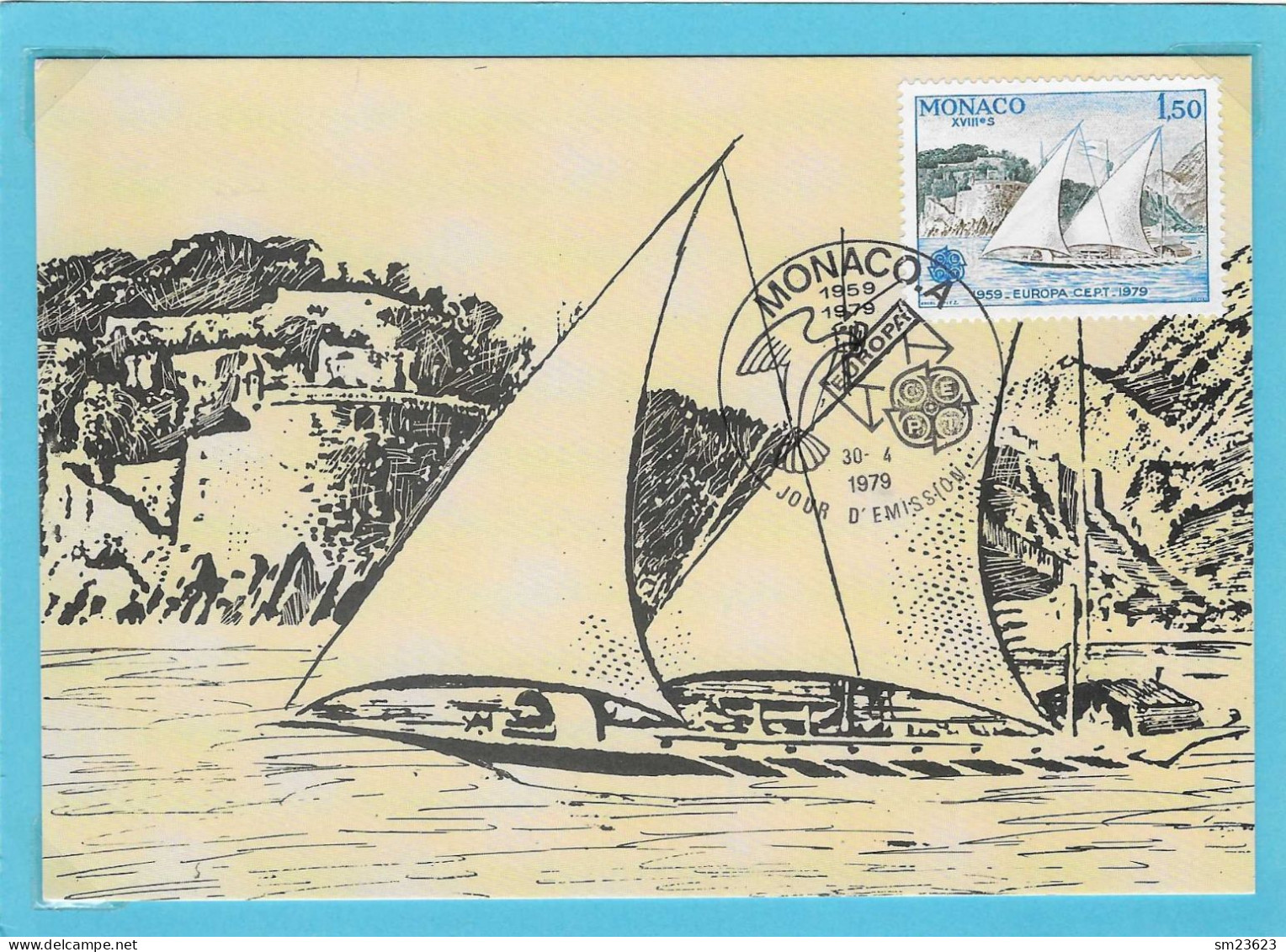Monaco 1979 Mi.Nr. 1376, EUROPA CEPT Geschichte Der Post Und Fernmeldewesens - Maximum Card - Jour D'Emission 30-4-1979 - 1979