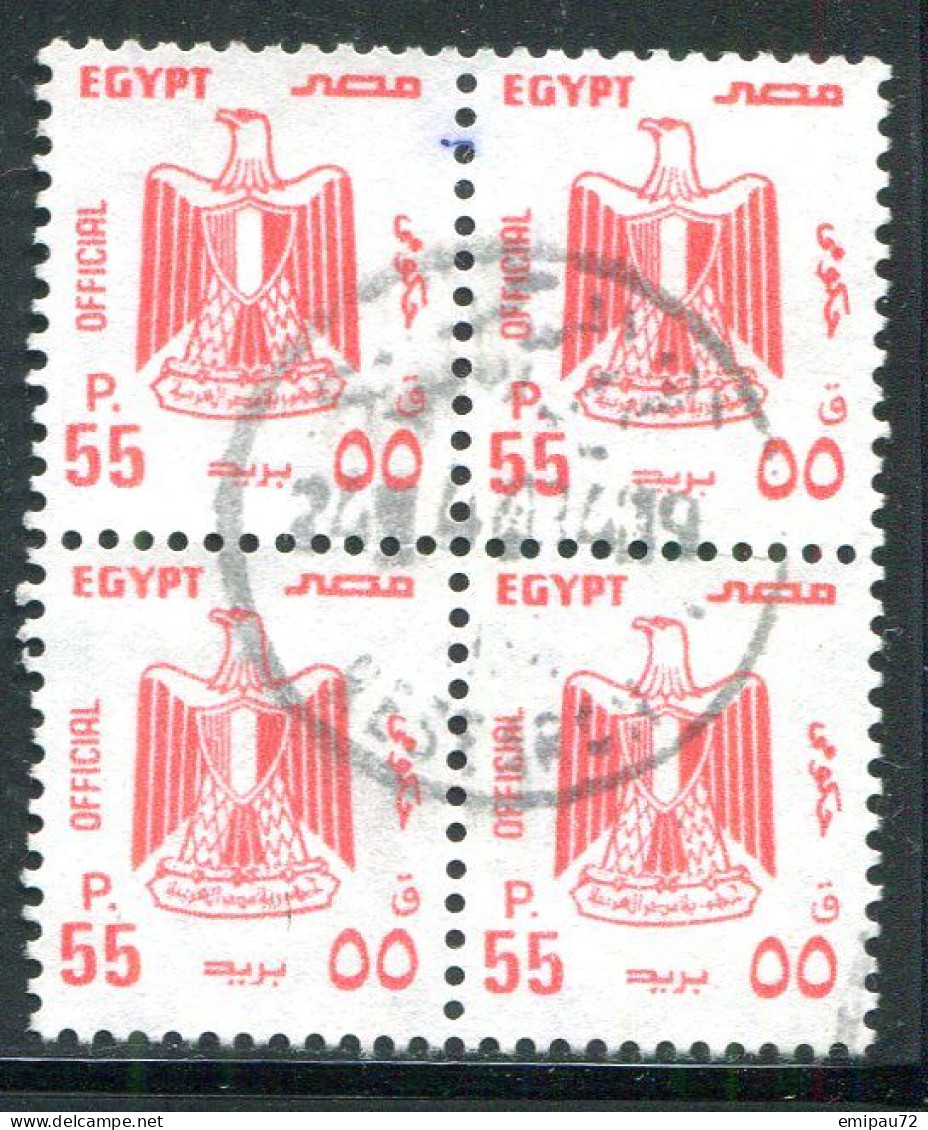 EGYPTE- Service Y&T N°120- Oblitéré En Bloc De 4 - Dienstzegels