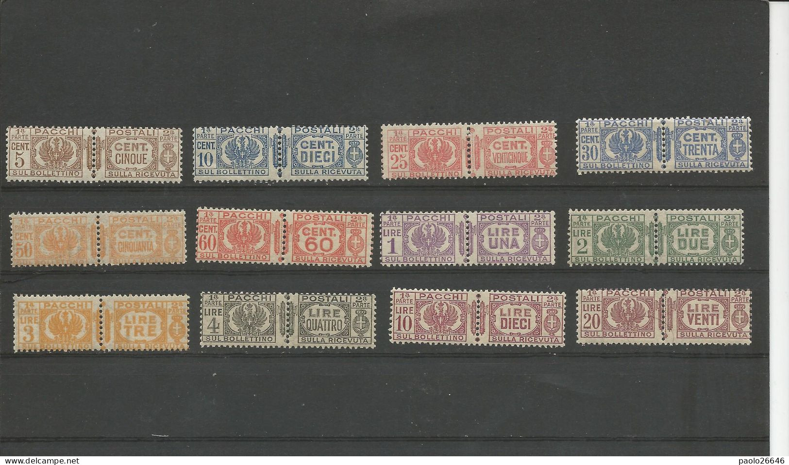 1927 Pacchi Postali 12 Valori, Nuovi MNH Gomma Integra - Paketmarken