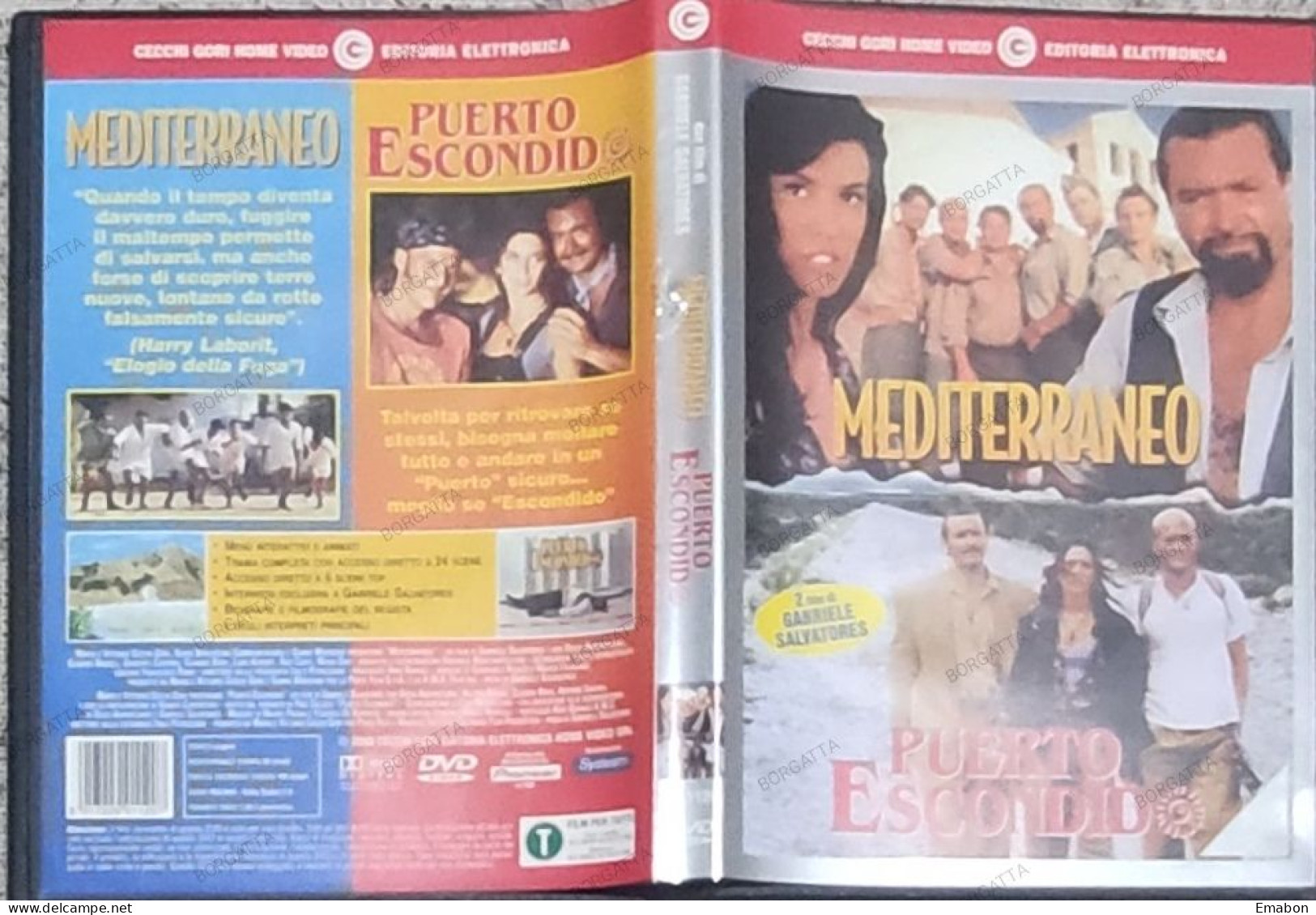 BORGATTA - COMMEDIA - DVD MEDITERRANEO + PORTO ESCONDIDO - GABRIELE SALVATORES - CECCHI GORI 2000 - USATO In Buono Stato - Komedie