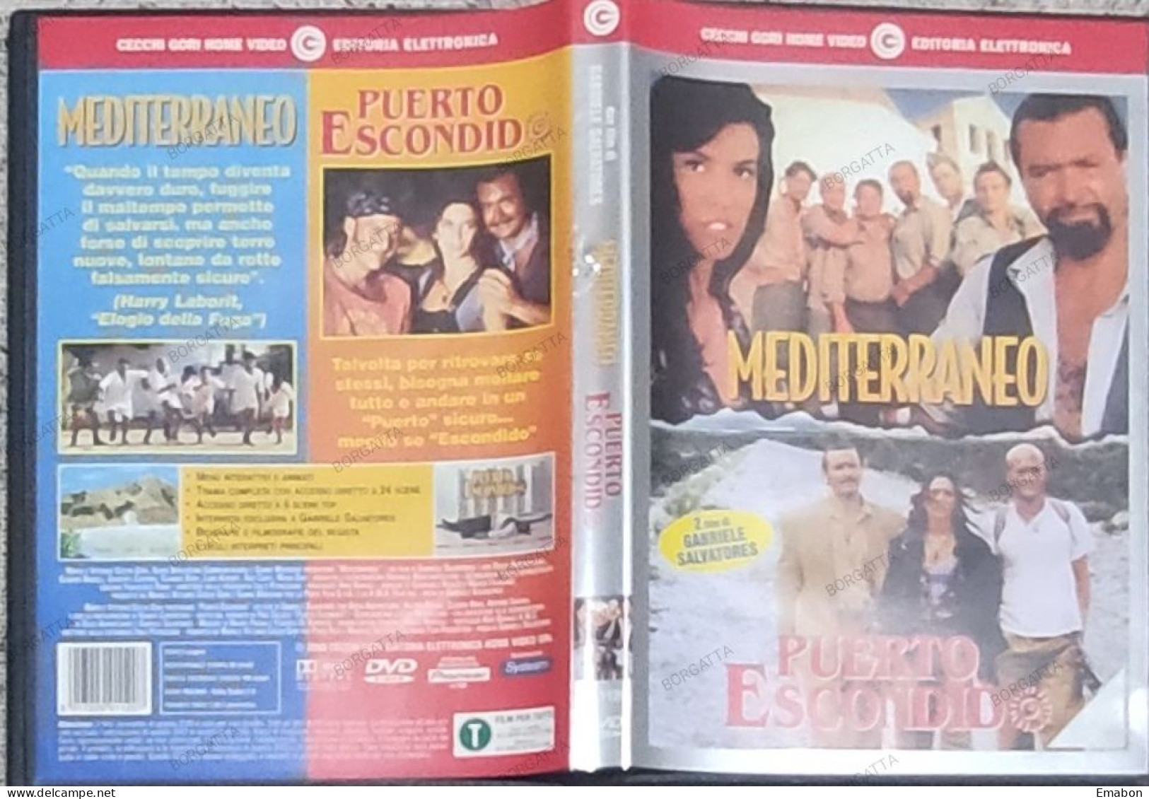 BORGATTA - COMMEDIA - DVD MEDITERRANEO + PORTO ESCONDIDO - GABRIELE SALVATORES - CECCHI GORI 2000 - USATO In Buono Stato - Commedia