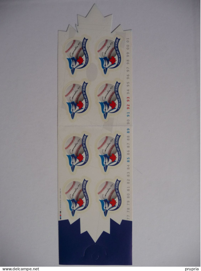 Canada  2001 N° Y&T C 1855  " 25 Eme Saisons Des Blue Jays Base Ball"  Carnet De  8 V  MNH - Full Booklets