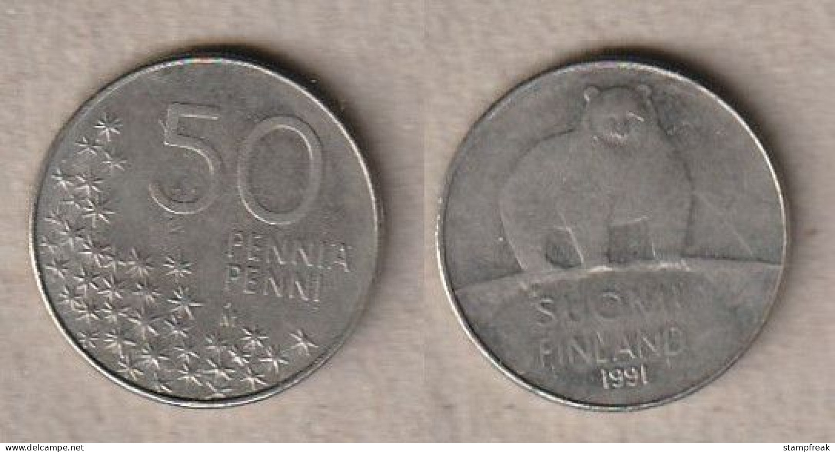 02293) Finnland, 50 Penniä 1991 - Finlande