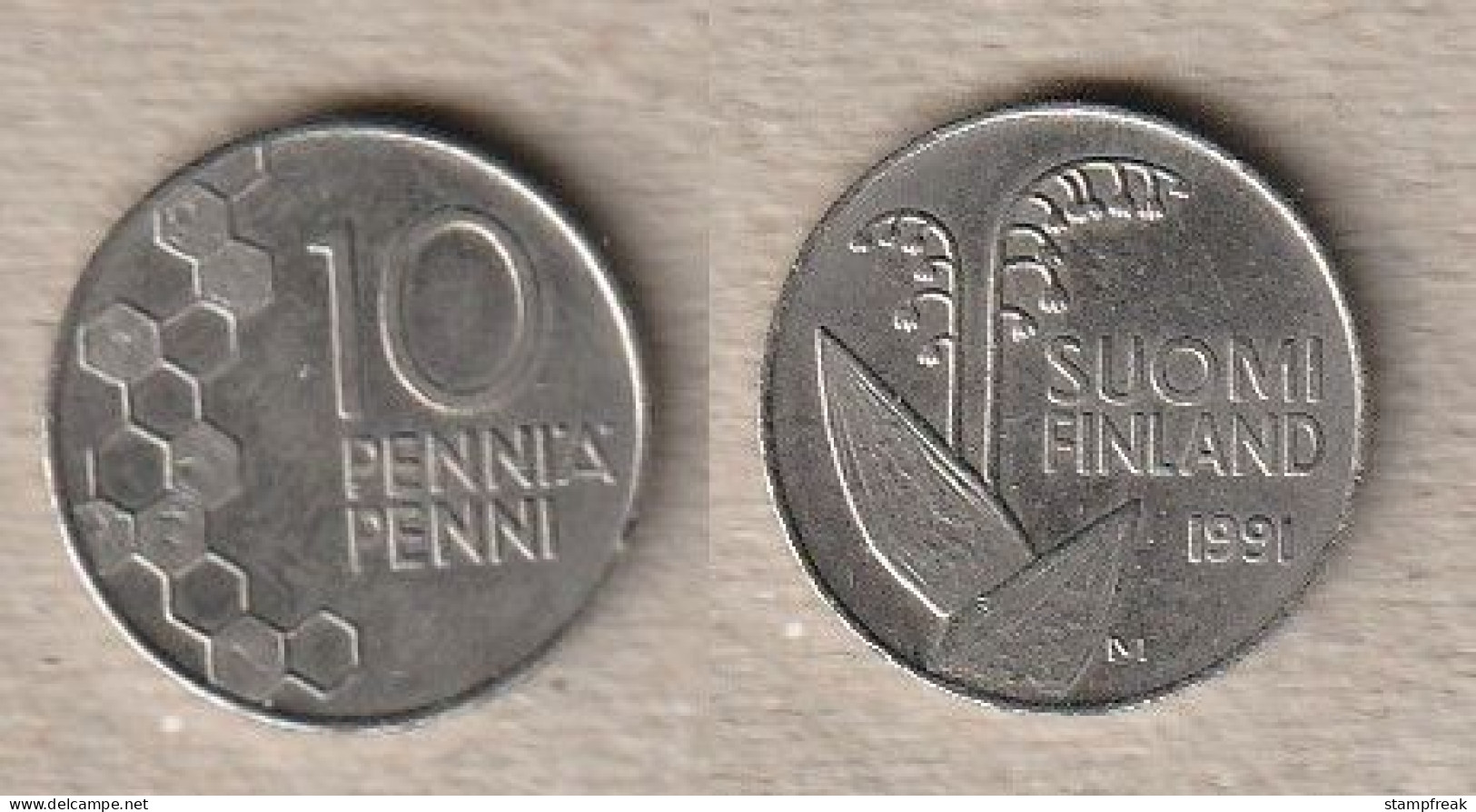 02285) Finnland, 10 Penniä 1991 - Finlande