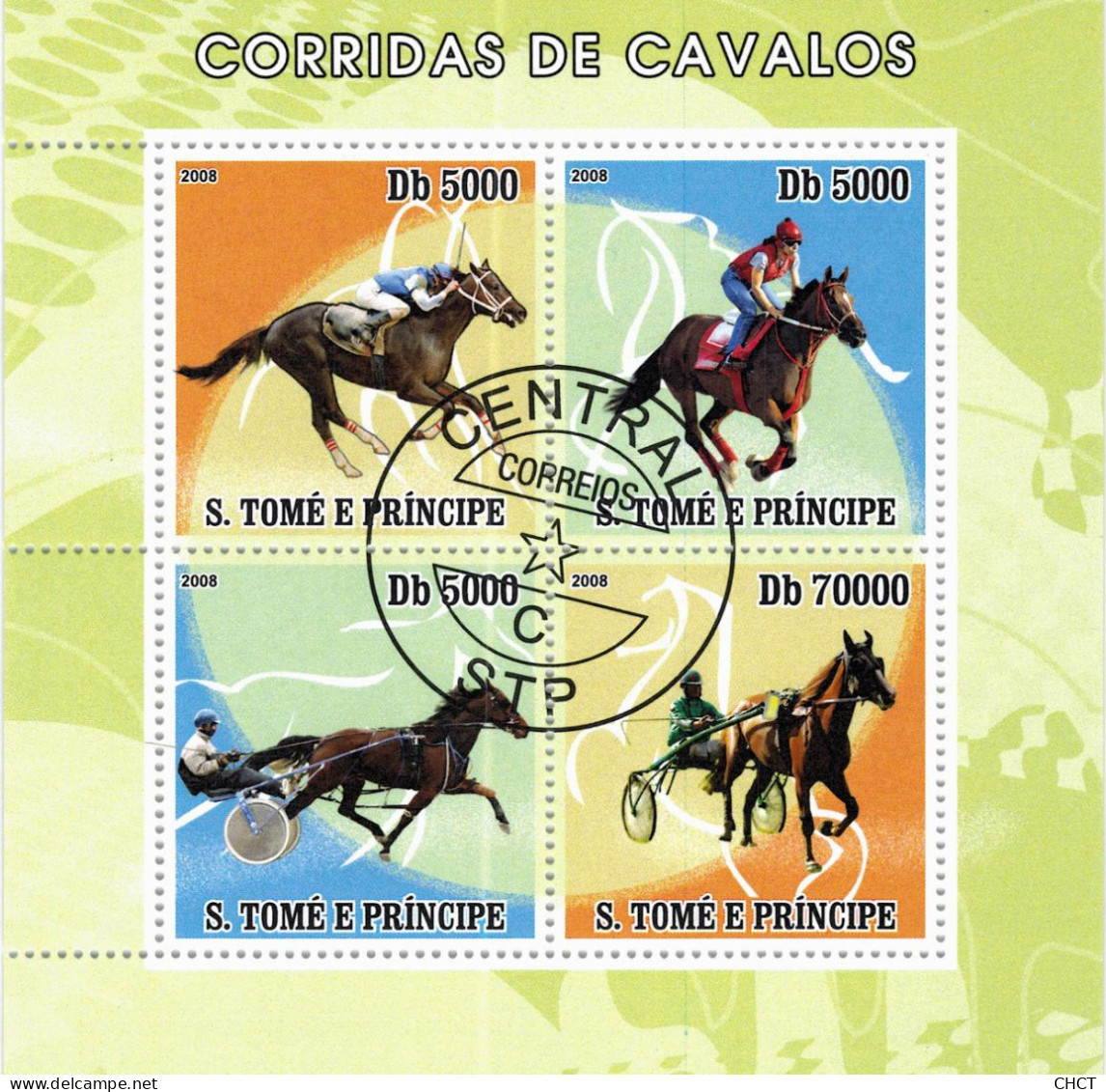 CHCT70 - Horses, Fauna, Nature, Stamp Mini Sheet, Used CTO, 2008, Sao Tome E Principe - Sao Tome Et Principe